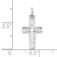 Sterling Silver Platinum-plated Cross Pendant view 4