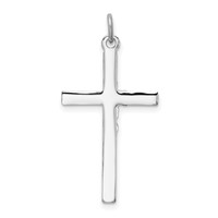 Sterling Silver Platinum-plated Polished Epoxy & Gold-plated Cross Pendant view 4