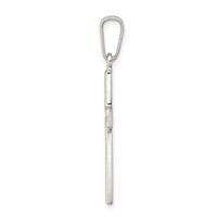 Sterling Silver Polished and Matte Finish Cross Pendant view 2