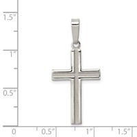 Sterling Silver Polished and Matte Finish Cross Pendant view 3