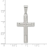 Sterling Silver Polished Cross Pendant view 3
