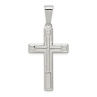 Sterling Silver Polished Cross Pendant view 1