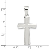 Sterling Silver Polished Cross Pendant view 3