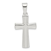 Sterling Silver Polished Cross Pendant view 1