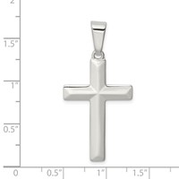 Sterling Silver Polished Cross Pendant view 3