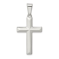 Sterling Silver Polished Cross Pendant view 1