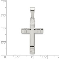Sterling Silver Polished Cross Pendant view 3