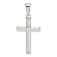 Sterling Silver Polished Cross Pendant view 1