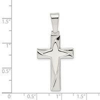 Sterling Silver Polished Cross Pendant view 3