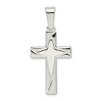 Sterling Silver Polished Cross Pendant view 1