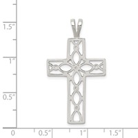 Sterling Silver Polished Cross Pendant view 3