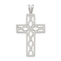 Sterling Silver Polished Cross Pendant view 1