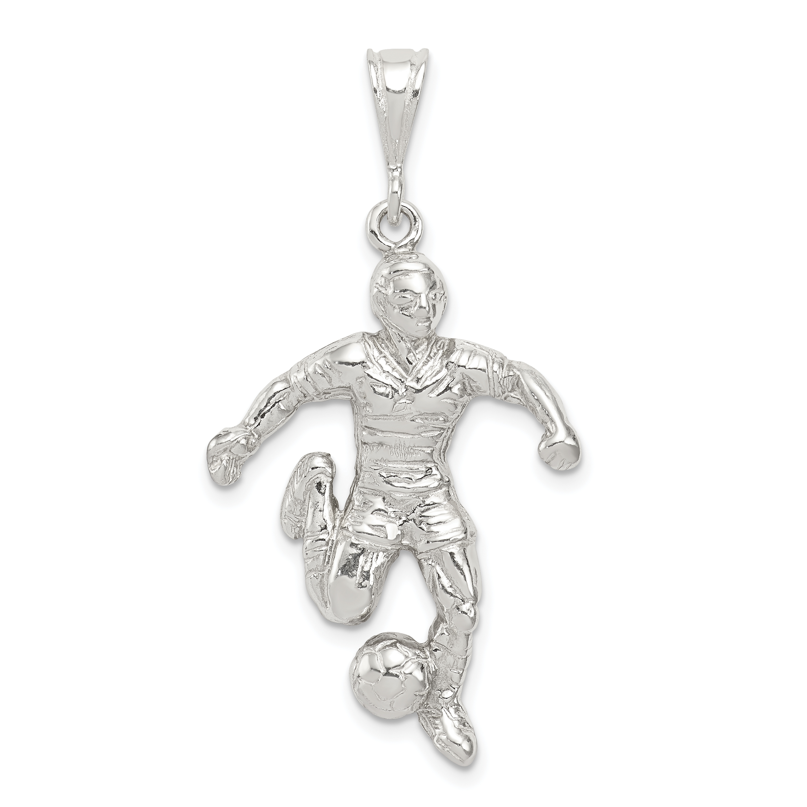 Sterling Silver Soccer Player Charm (QC723)