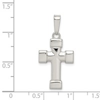 Sterling Silver Polished Cross Pendant view 3