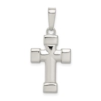 Sterling Silver Polished Cross Pendant view 1