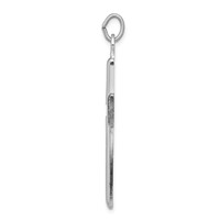 Sterling Silver Platinum-plated Polished and Satin Cross Pendant view 2