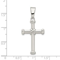 Sterling Silver Polished Cross Pendant view 3