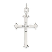 Sterling Silver Polished Cross Pendant view 4