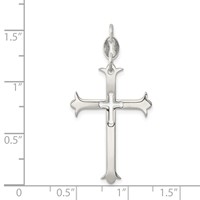 Sterling Silver Polished Cross Pendant view 3