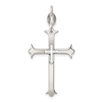 Sterling Silver Polished Cross Pendant view 1