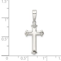 Sterling Silver Polished Cross Pendant view 3