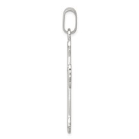 Sterling Silver Polished and Textured Cross Pendant view 2