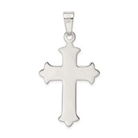 Sterling Silver Polished and Textured Cross Pendant view 4