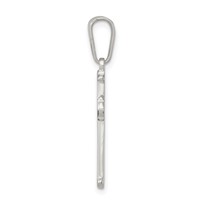 Sterling Silver Polished Matte Center Finish Cross Pendant view 2