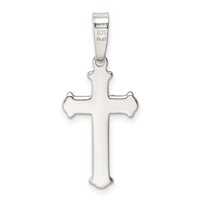 Sterling Silver Polished Matte Center Finish Cross Pendant view 4