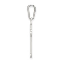 Sterling Silver Polished and Texture Center Finish Cross Pendant view 2
