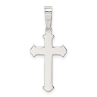 Sterling Silver Polished and Texture Center Finish Cross Pendant view 4