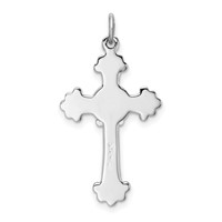 Sterling Silver Platinum-plated & Gold-plated Cross & Fleur De Lis Pendant view 3