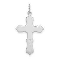 Sterling Silver Platinum-plated Pendant with Black Epoxy Cross view 4