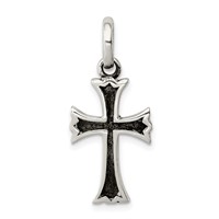 Sterling Silver Antiqued Cross Pendant view 1