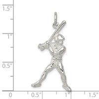 Sterling Silver Baseball Batter Charm view 3