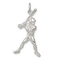 Sterling Silver Baseball Batter Charm view 1