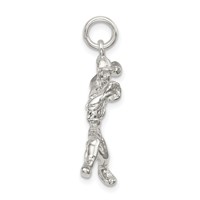 Sterling Silver Baseball Pitcher Charm view 2