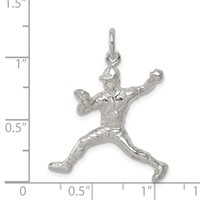 Sterling Silver Baseball Pitcher Charm view 3