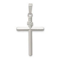 Sterling Silver Polished Inri Cross Pendant view 1