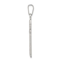 Sterling Silver Polished and Textured Inri Cross Pendant view 2