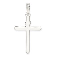 Sterling Silver Polished and Textured Inri Cross Pendant view 4