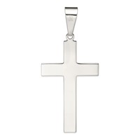 Sterling Silver Polished Cross Pendant view 4