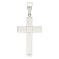 Sterling Silver Polished Cross Pendant view 1