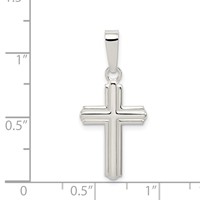 Sterling Silver Polished Cross Pendant view 3