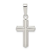 Sterling Silver Polished Cross Pendant view 1