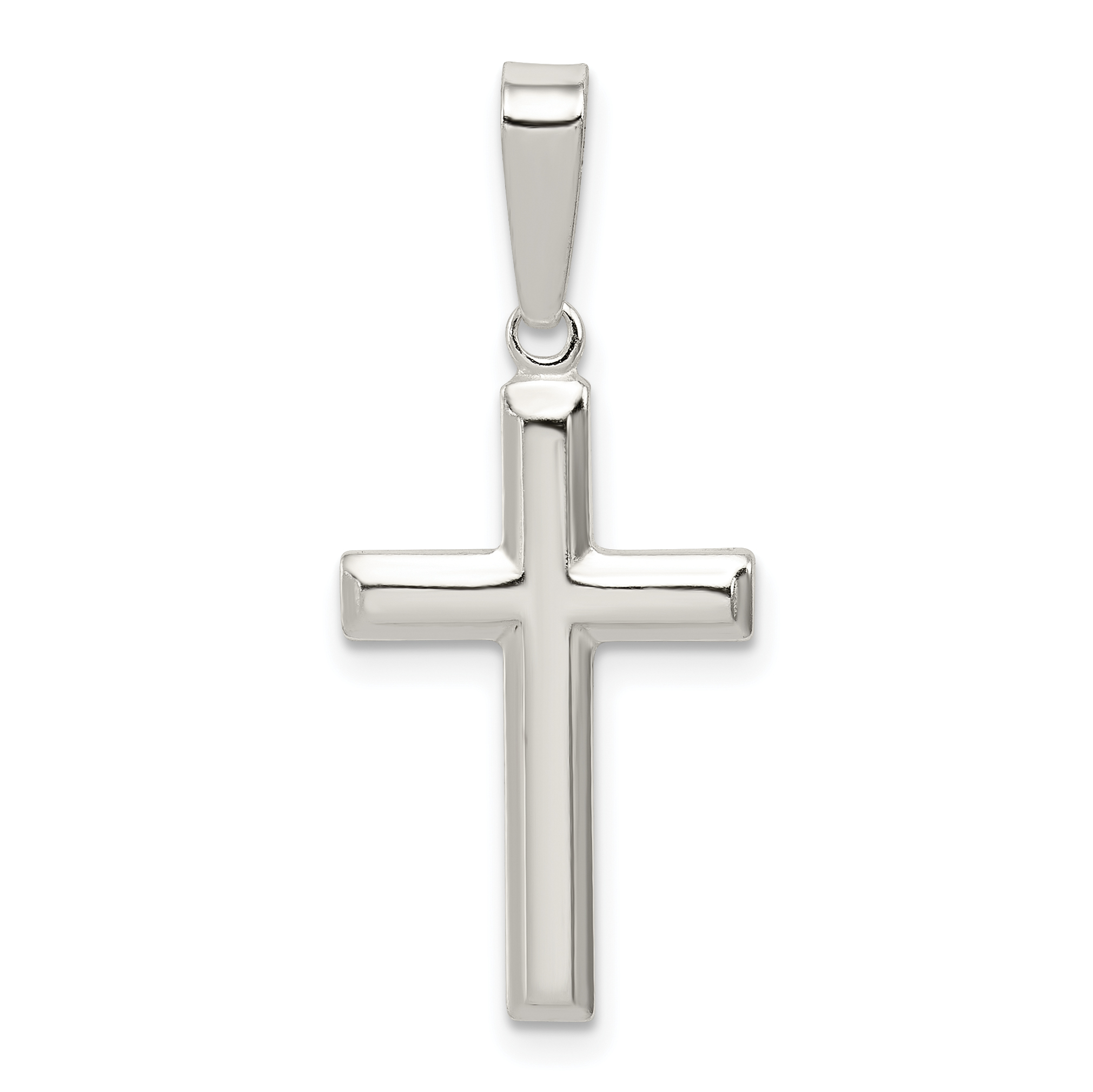 10.6mm 925 Sterling Silver Polished and Satin Dove Cross Pendant