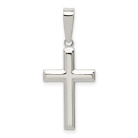 Sterling Silver Polished Cross Pendant view 1