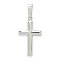 Sterling Silver Polished Cross Pendant view 1