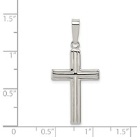 Sterling Silver Polished Cross Pendant view 3