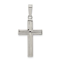 Sterling Silver Polished Cross Pendant view 1